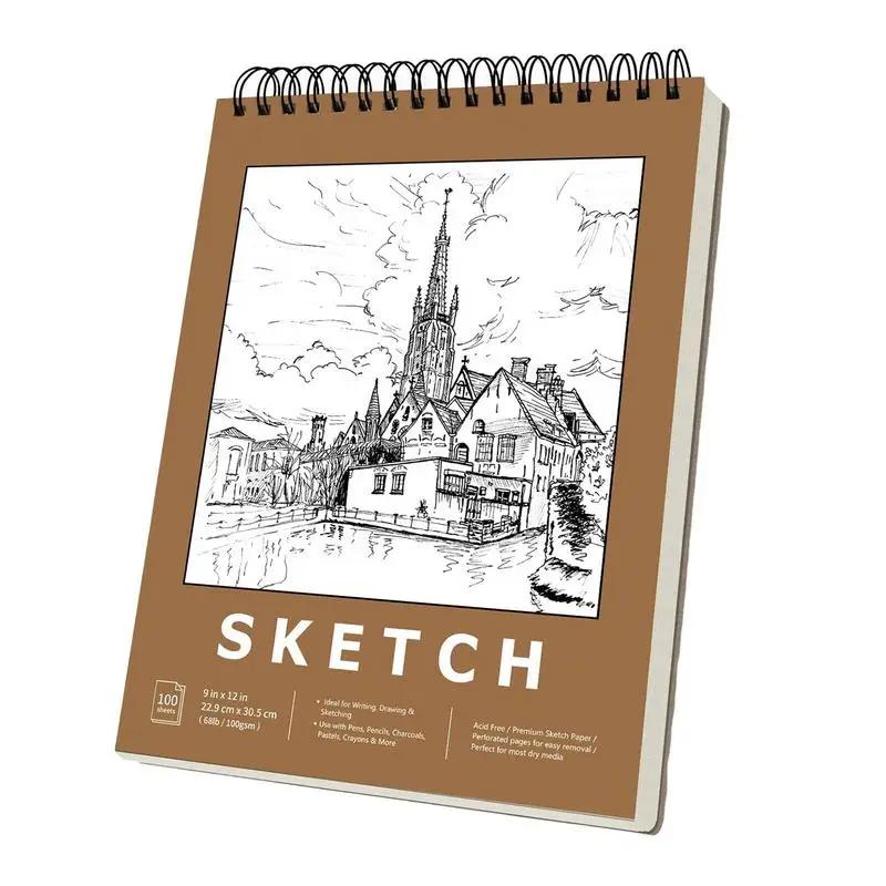 100 장 드로잉 스케치북, 두꺼운 다기능 그리기 책, 전문 크리에이티브
